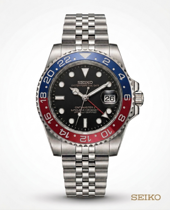 Seiko GMT-Master Perpetual Blue Red Bezel